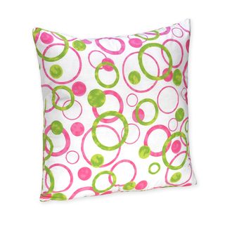 Sweet Jojo Designs Pink and Green Modern Circle Polka Dot Throw Pillow Sweet Jojo Designs Throw Pillows
