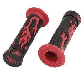 2 Pcs Red Black Plastic 20mm Handlebar Grips Covers for Mountain Bike Sports & Outdoors