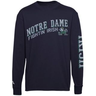 Notre Dame Fighting Irish Jersey Hit Long Sleeve T Shirt   Navy Blue