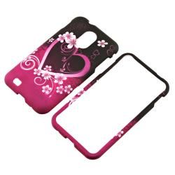 Hot Pink Heart Flower Snap on Rubber Coated Case for Samsung Epic 4G Eforcity Cases & Holders
