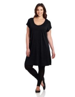 Fresh Laundry Women's Plus Tee Dress, Black, 2X Clothing