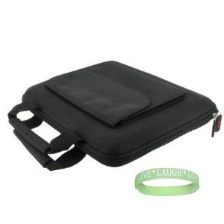 Toshiba Mini NB200 Series NB205 N311/W 10.1 Inch Frost White Netbook Hard shell SLEEVE CASE Cover Pouch Carrying Bag with Extra Accessories Pocket     BLACK + Vangoddy tm, Live*Laugh*Love wrist band Computers & Accessories