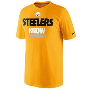 Nike NFL Knows T Shirt   Mens   Football   Clothing   Pittsburgh Steelers   University Gold/Dark Grey Heather