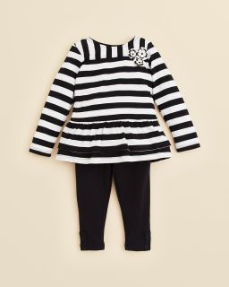 DKNY Infant Girls' Striped Ruffle Tunic & Legging Set   Sizes 12 24 Months's