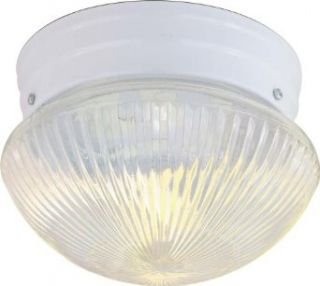Nuvo SF76/251 Small White Mushroom with Clear Ribbed Glass