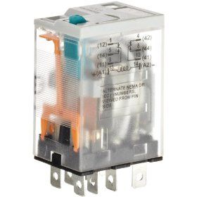 Premium Plug In Relay, Square Base, Narrow, Mechanical Flag, Push To Test, Lock Down Door, LED, DPDT Contacts, 20A Contact Rating, 110VDC Coil Voltage