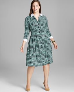 Melissa Masse Plus Fit and Flare Printed Shirt Dress's