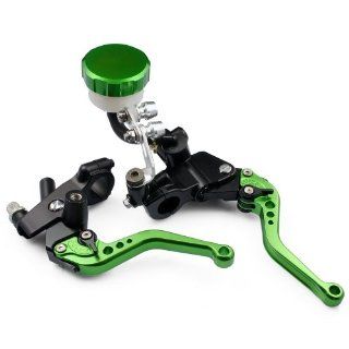 1 Pair of green CNC Front UNIVERSAL 7/8"(22mm) Motorcycle Aluminum Clutch Brake Master Cylinder Reservoir Levers Kit Set Fit For KAWASAKI ZX9R 1994 1997 Automotive