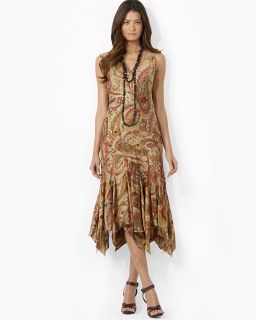 Lauren Ralph Lauren Sleeveless Paisley Print Silk Dress's