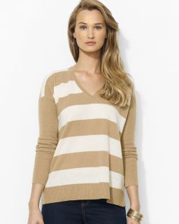 Lauren Ralph Lauren Stripe Drop Shoulder Cashmere Sweater's
