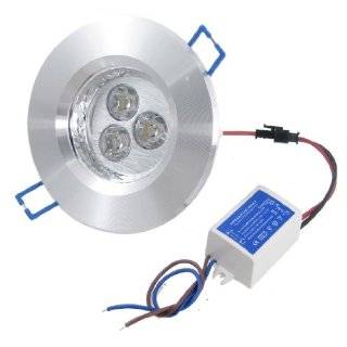 AC 90 265V 1W Aluminium Case White 3 LEDs Ceiling Round Down Light   Led Household Light Bulbs