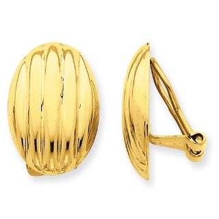 14k Yellow Gold Non pierced Fancy Earrings. Metal Wt  4.28g Jewelry