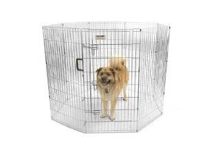 Precision Pet Boxed Exercise Pen with Door, 48 Inch, Silver  Pet Playpens 