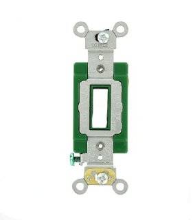 Leviton 3031 2W 30 Amp, 120/277 Volt, Toggle Single Pole AC Quiet Switch, Extra Heavy Duty Grade, Self Grounding, White   Wall Light Switches  