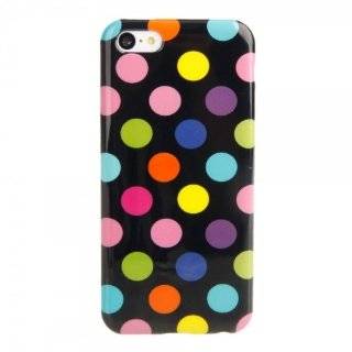 Fast shipping + Free tracking number , Case Cover for iPhone 5C / TPU Polka Dot Protective Shell Colorful Multi Color Dots & Black Cell Phones & Accessories