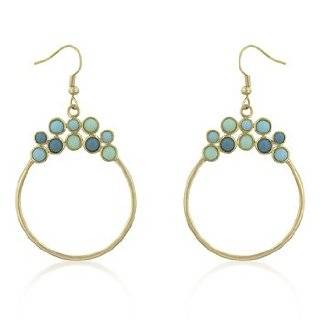 Aqua Bubbles Gold Hoop Earrings Jewelry