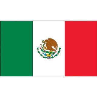 Accuform Signs LHTL694 Reflective Adhesive Vinyl Mexico Flag Hard Hat/Helmet Safety Label, 1" Width x 1 3/4" Length, Green/Red on White (Pack of 5)
