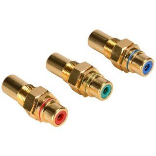 Gold Component RCA Jack Bulkhead Red/Green/Blue Set Hex Type Electronics