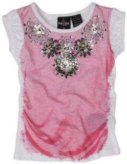 Baby Phat Girls 2 6x Faux Necklace Tee,White,4 Clothing