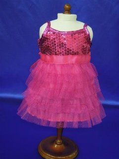 Hot Pink Sequin Sheer Ruffle Dress Hawaiian Luau Style Party Summer Beach Spring Dress Doll Clothes Outfit Fits American Girl 18" Doll Kanani Marie grace C�cile Toys & Games