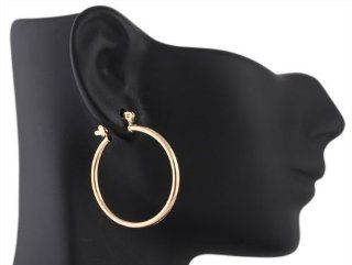 2 Pairs of Gold Filled Traditional Style 1 Inch Hoop Earrings Jewelry