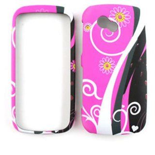 For Lg Neon 2 Gw370 Flowers On Pink Black Matte Texture Case Accessories Cell Phones & Accessories