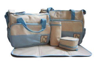 Mother Baby Bag 5pcs/set High Quality Tote Baby Shoulder Diaper Bags Durable Nappy Bag Mummy  Light Blue 