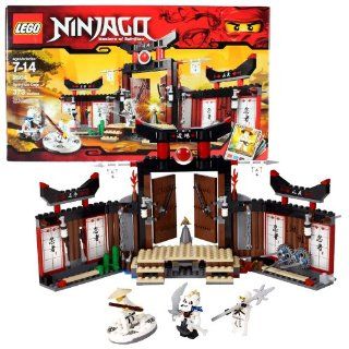 Lego Year 2011 Ninjago "Masters of Spinjitzu" Animated Series Battle Scene Set #2504   SPINJITZU DOJO with Exploding Floorboards, Moving Obstacles, Snake Pit, Fire Pit and Opening Doors Plus Sensei Wu, Zane and General Nuckal Minifigures with Spe