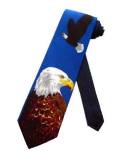 Parquet American Bald Eagle US National Bird Necktie   Navy Blue   One Size Neck Tie Clothing