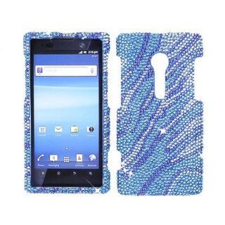 FULL DIAMOND CRYSTAL STONES COVER CASE FOR SONY ERICSSON XPERIA ION LTE28I BLUE WAVES Cell Phones & Accessories