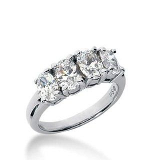 14k Gold Diamond Anniversary Wedding Ring 4 Oval Cut Diamonds 2.30 ctw. 382WR157214K Wedding Bands Wholesale Jewelry
