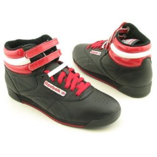 Reebok Women's Freestyle Hi Varsity Sneaker,Black/Red/White,9 M US Shoes
