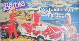 VINTAGE Barbie BOAT TRAILER & BOAT Playset   Bootsanhanger Mit Boot (1979 Mattel Germany) Toys & Games