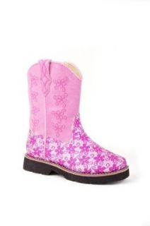 Roper Baby Girls' Glitter Flower Cowgirl Boot Shoes