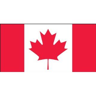 Accuform Signs LHTL393 Adhesive Vinyl Canadian Flag Hard Hat/Helmet Safety Label, 1 1/2" Width x 3" Length, White on Red (Pack of 10)