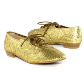 Wild Rose Women's Flats Oxfords Ballerina Shoes Flat Sandals Loafer, Gold Glitter Leatherette, 9 B (M) US Shoes