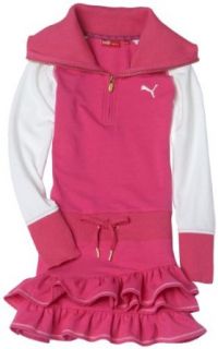 PUMA Girls 7 16 Ruffle Tier Dress,Pink,Small Clothing