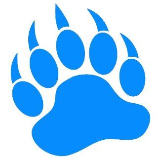 GRIZZLY BEAR PAW PRINT 5" COOL BLUE Vinyl Decal Window Sticker for Laptop, Ipad, Window, Wall, Car, Truck, Motorcycle 