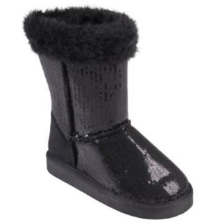 Journee Collection Kids Faux Fur Accent Sequined Boots Shoes
