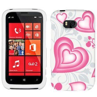 Nokia Lumia 822 Lovely Heart on White Hard Case Phone Cover Cell Phones & Accessories
