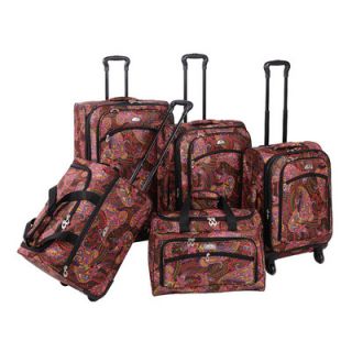 American Flyer Paisley 5 Piece Luggage Set