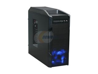 Rosewill DESTROYER Black Gaming ATX Mid Tower Computer Case, comes with Three Fans 1x Front Blue LED 120mm Fan, 1x Top 120mm Fan, 1x Rear 120mm Fan, option Fans 2x Side 120mm Fan, 1x Top 120mm Fan, 1x