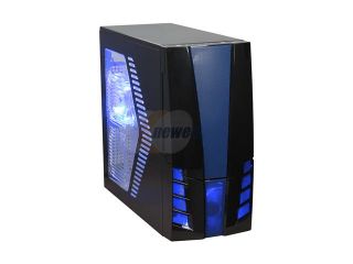 XION Gaming Series Armor X AXP ARM001 BL Black with Blue LED Light Steel ATX Mid Tower Computer Case