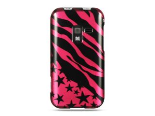 Samsung Conquer 4G D600 Hot Pink Zebra Star Design Crystal Case