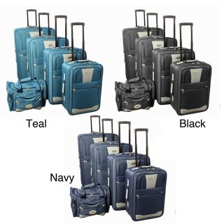 All inclusive 5 piece Expandable Wheeled Upright Luggage Set