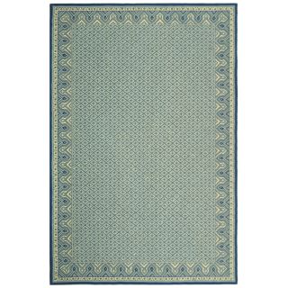 Safavieh Hand hooked Wilton Ivory/ Light Blue New Zealand Wool Rug (79 X 99)