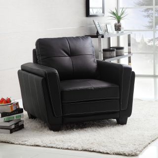 Leah Black Faux Leather Low Profile Chair