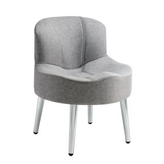 Bridgeport Ergonomic Contour Grey Linen Swivel Modern Accent Chair