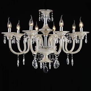 8 Light The style of palace Glass Chandelier With Candle Bulb
