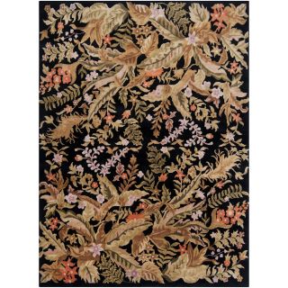 Hand knotted Multicolored La Crosse Geometric Semi worsted Wool Floral Rug (8 X 11)